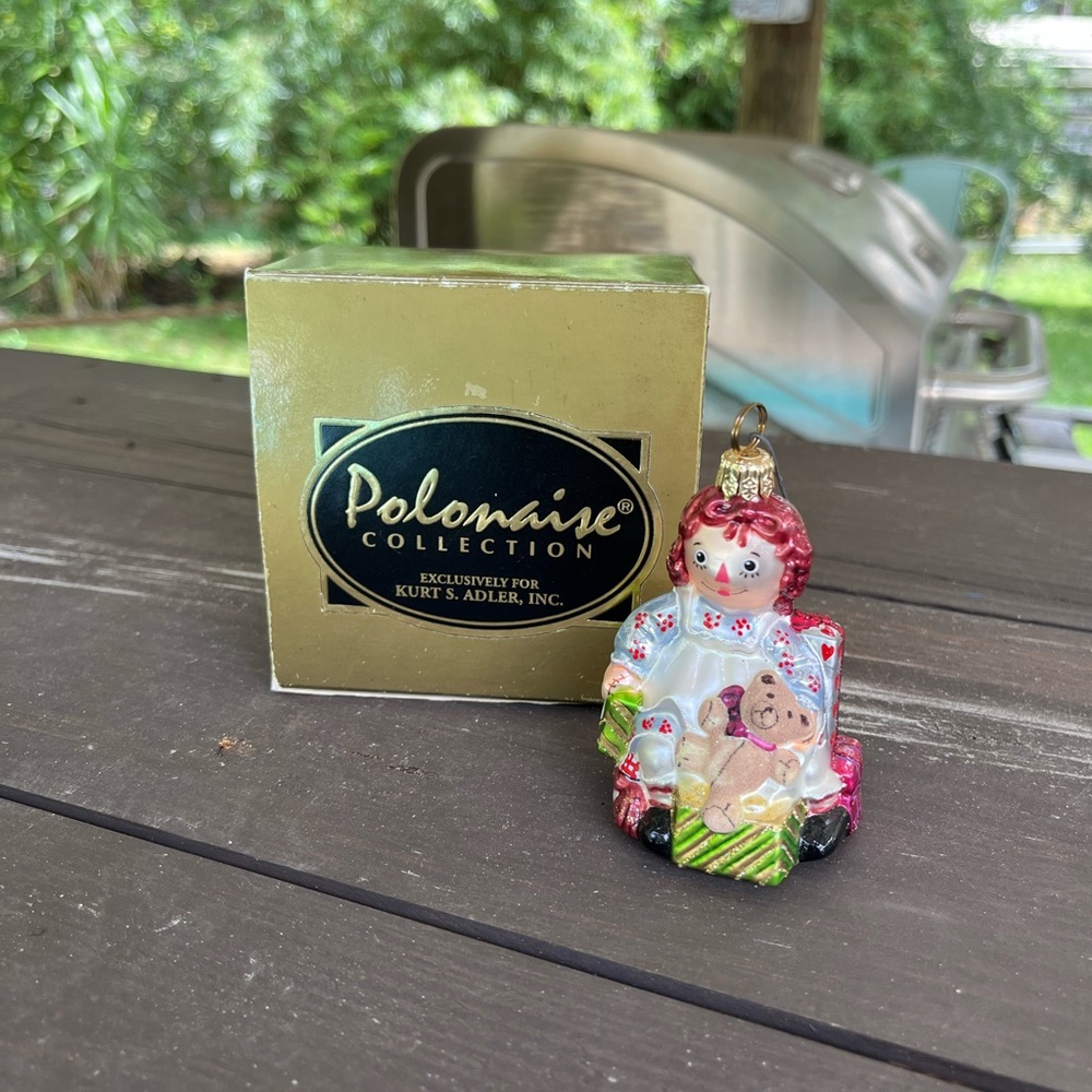 Rare Kurt Adler Polonaise Komozja Playful Raggedy Ann AP1512 Glass Ornament - Picture 1 of 8
